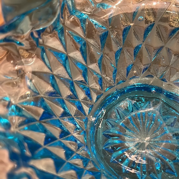 Small Blue Glass Basket Vintage - Picture 4 of 8